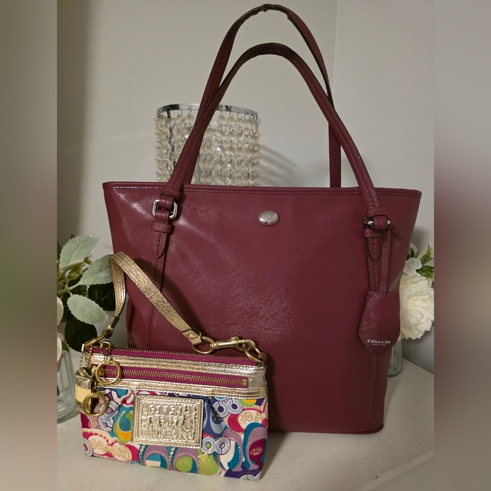 Coach Burgundy Tote
